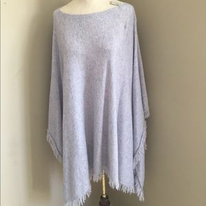 Turkish T Cashmere fringe poncho one size